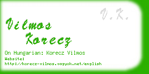 vilmos korecz business card